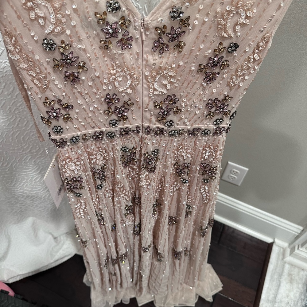 Mac Duggal Blush Embellished Pleated Maxi Gown Size 4 Style #93575 - Picture 6 of 15